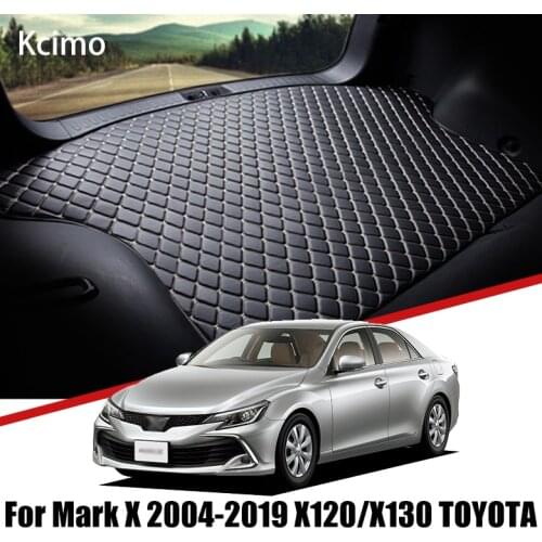Leather Car Trunk Mat For Toyota Mark X 2004-2019 Trunk Boot Mat X120 X130 Cargo Tray Slip Rear MarkX Cover Liner Pad