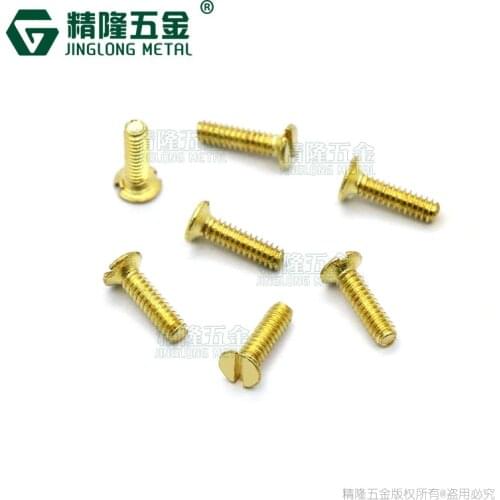 100pcs KM1.6*3/6 Cross Countersunk Head Brass Screw Philips Flat Head Brass Bolts Copper Machine Mini Screws