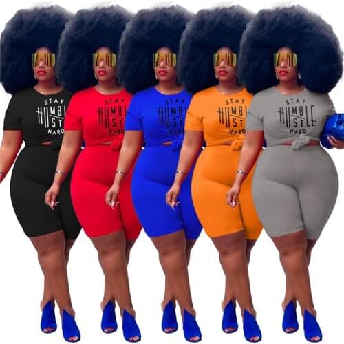 Summer Outfits Two Piece Set Women Plus Size Clothing Wholesale Suit with Short T Shirt Femme Shorts Sets Tracksuit Dropshipping