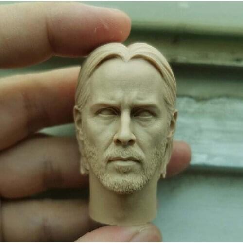 Blank Hot 1/6 Scale Keanu Reeves Head Sculpt Unpainted Fit 12" Figure
