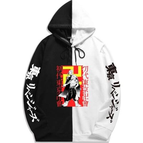Summer Autumn Casual Anime Tokyo Revengers Men Sportswear Print Patchwork Thin Hoodie Sweatshirt Soft Tops Of Cool