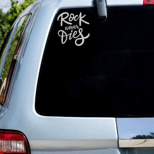RuleMylife Rock Never Dies Creative Word Motorcycle Car Stickers Decal Anime Cute Car Accessories Decoration