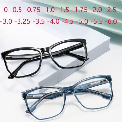 Irregular Polygon Anti-Blue Ray Cat Eye Eyewear Women Style Nearsighted Spectacles 0 -0.5 -0.75 -1.0 -2.0 -3 -4 -5 To -6.0