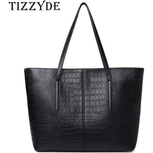 New ladies handbag fashion crocodile pattern large capacity handbag casual Pu leather ladies simple shoulder bag HYB156