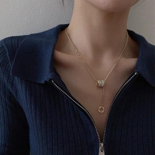 Minar Delicate Shiny CZ Zircon Chokers Necklaces for Women Gold Color Link Chain Asymmetric Pendant Necklace Vintage Jewelry