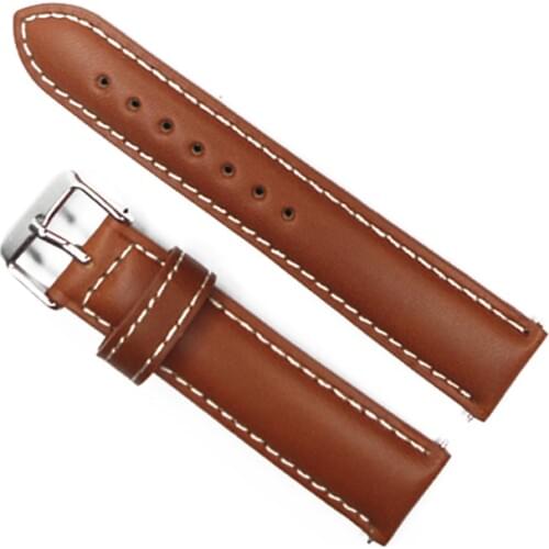 YQI Watch Strap 20mm Vintage Style Watch Band Light Brown Italy Oil Genuine Leather Watchband Strap For Hour Belt For Watches