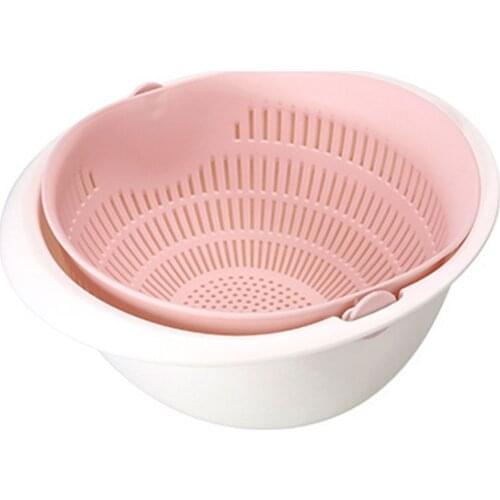 Rice Washing Bowl Mixing Bowl Vegetable Drainer Double Basket Fruit Colander