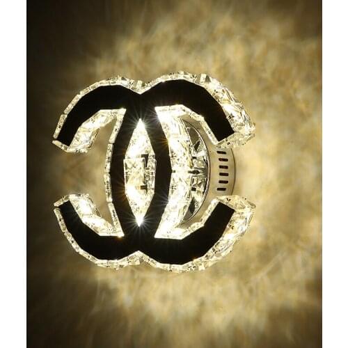 Romantic crystal bedside lamp bedroom princess room romantic wall lamp