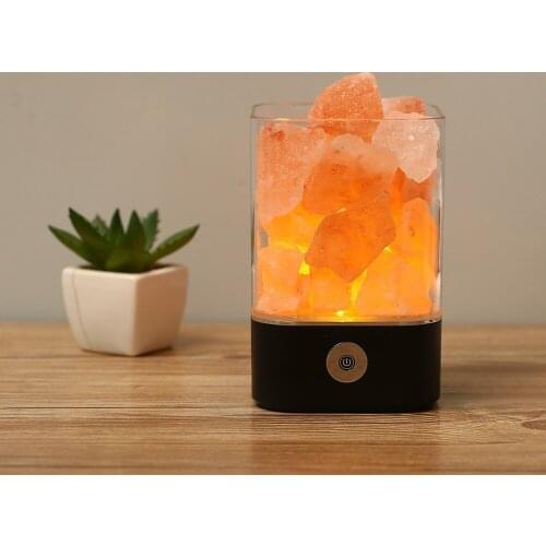 Crystal Natural Himalayan Salt Lamp USB Led Multicolor Night Light Table Lava Lamps for Bedroom Bedside Bed Fixtures Home Decor