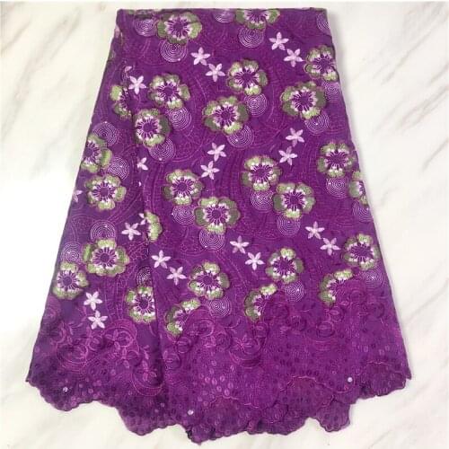 High Quality New Design Nigerian Dry Lace Fabric Popular Dubai Style African Cotton Swiss Voile Lace in Switzerland PLC203