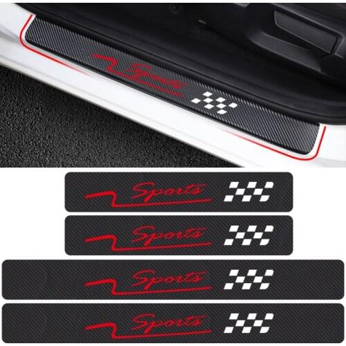 Car Door Threshold Sill Scuff protection Stickers SPORT flag Emblem Decal Auto Accessories for Toyota Opel BMW HONDA Car Styling