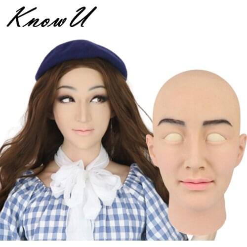 KnowU RIA Femalemask Crossdress Cosplay Tgirl Crossplay máscara de silicona femenina силиконовая женская маска Transgender
