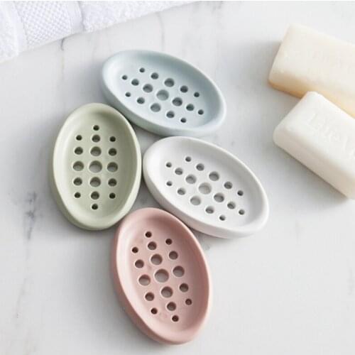1pcs Silicone Non-slip Soap Holder Soap Box Bathroom Soap Dishes Drain Rack