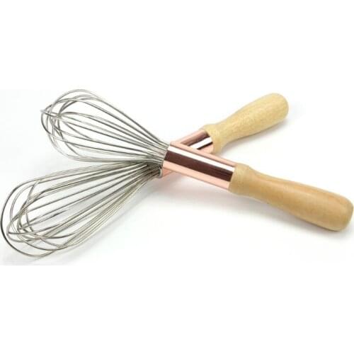 10/12inch Stainless Steel Egg Beater Hand Mixer Butter Blender Whisk Wooden Handle Kitchen Gadgets