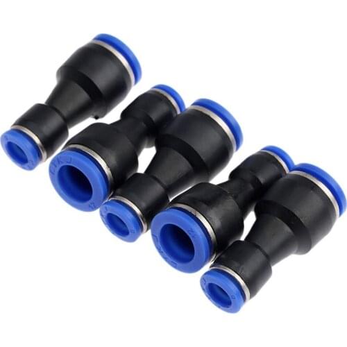 10pcs PG12-8 Unequal Diameter Air Tube Fitting Straight Union,One Touch Push In Pneumatic Fitting Connectors