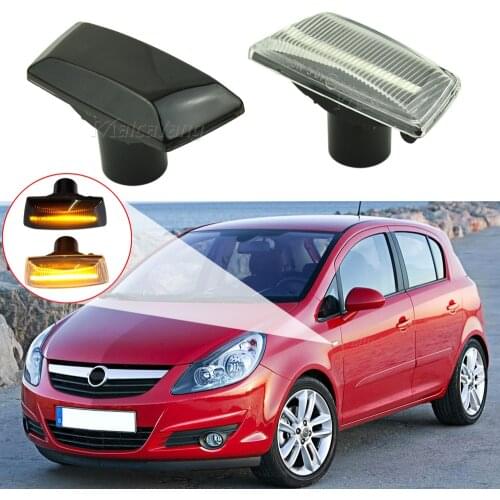 For Opel Insignia A Astra H Zafira B Corsa D Meriva B Adam 2pcs LED Dynamic Side Marker Turn Signal Light Sequential Blinker