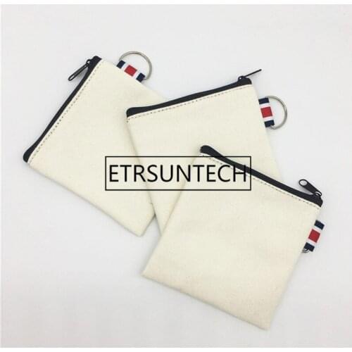 200pcs/lot High quality Pure cotton canvas zipper bag Cotton canvas coin purse cotton cosmetic Bags makeup bags Key Storage bag