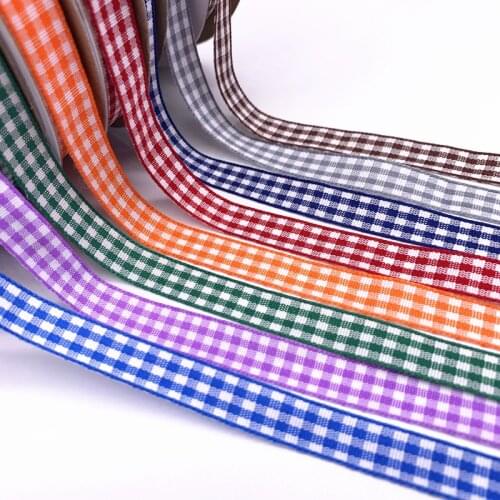 5 Yards 10mm Lattice Plaid Ribbons Bow Ribbon Gift Wrapping Polyester Ribbon Handmade DIY Accessories