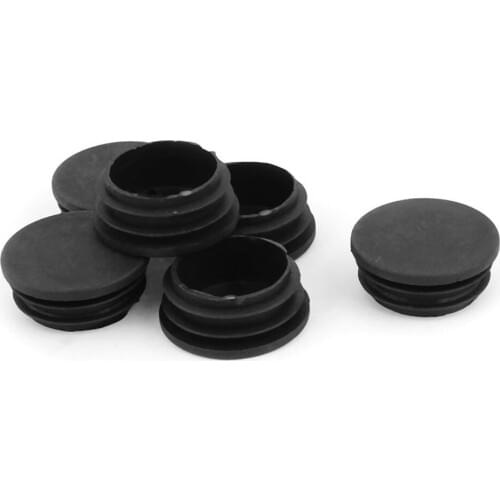 6Pcs Plastic Blanking End Cap Pipe Tube Insert Plug Cover 40mm Black