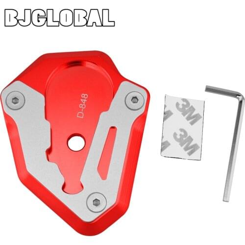 Motorcycle Accessories For Ducati 848 1098 1198 Parts Kickstand Side Stand Pad Extension Plate Foot Side Stand Enlarger Support