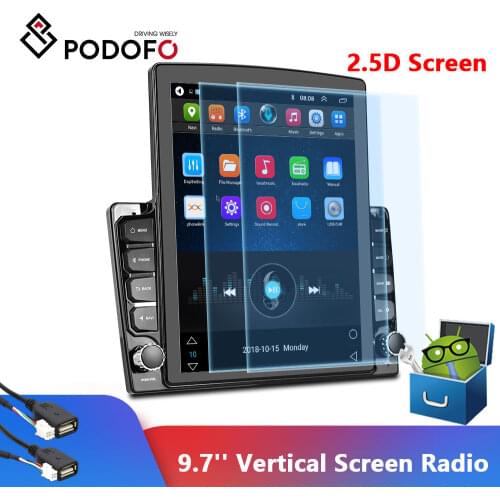Podofo 2 din android car radio GPS Stereo Radio 9.7'' Vertical Screen MP5 Player магнитола 2 din car audio auto radio autoradio