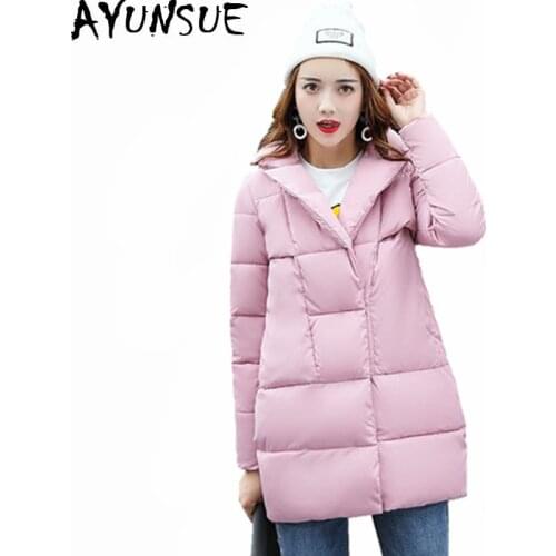 AYUNSUE 2020 New Womens Parkas Down Cotton Jackets Padded Winter Coat Female Loose Casual Warm Jacket Women Parka Mujer WXF210