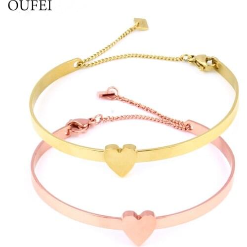 OUFEI Chain Link Bracelet Heart For Women Jewelry Adjustable Bracelet Stainless Steel Wholesale Fashion Chain Bracelet 2019 New