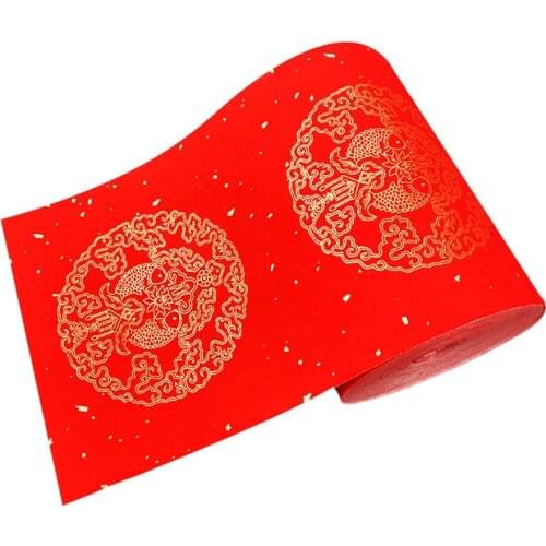 Red Chinese Xuan Paper Spring Festival Couplets Rice Paper Non-fading Red Calligraphy Paper Half-Ripe Xuan Paper Writing Paper