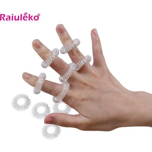 Raiuleko Finger Massage Ring Acupuncture Ring Health Care Body Massager Relax Hand Massage Finger lose Weight Hand Massager