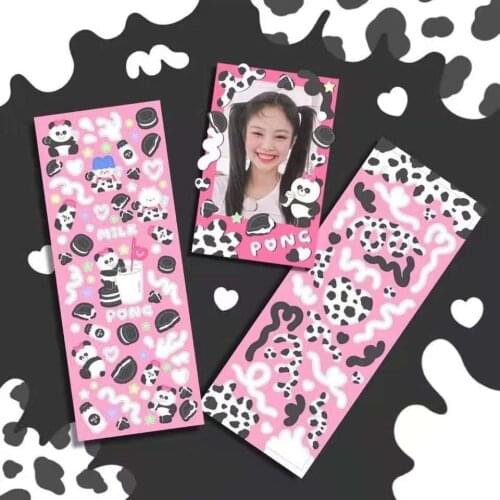 Pink Cows Pattern Laser Kawaii Stickers DIY Scrapbook Star Chasing Idol Card Couple Gift Stationery Decorative Stickers