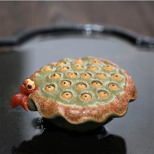 Monohydrate hall yixing purple sand tea pet manually purple clay sculpture luck violet arenaceous lotus