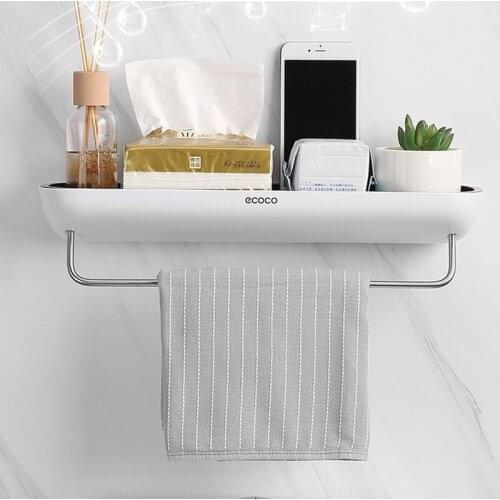 Bathroom Wall Shelf No Drill Organizer Wall Mounted Shampoo Spices Shower Storage Hanging Rack Holder Bathroom Accessories