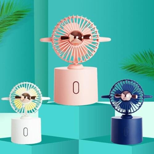 Aircraft Shape USB Desktop Fan Personal Portable Cooling Fan with 360 Rotation Adjustable Angle for Office Household Traveling