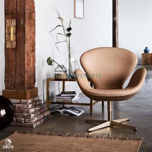 Nordic single sofa designer casual makeup modern minimalist hotel bedroom computer rotating lift swan chair