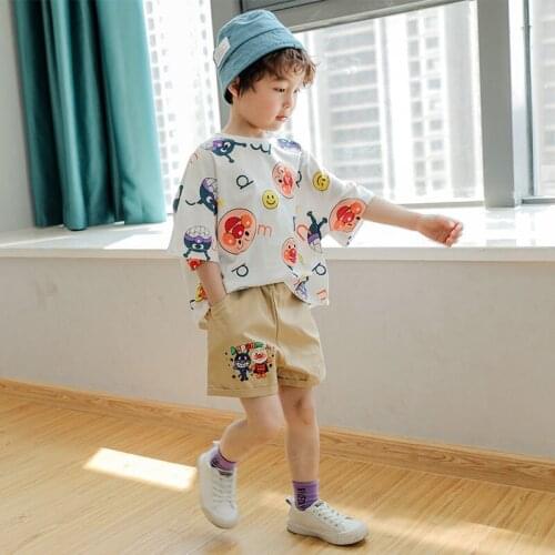 New Summer Clothes 2pcs Boys Sets Cartoon t-shirts and Shorts Suit Cute Casual tops Hot Shorts outfits Childrens clothing set