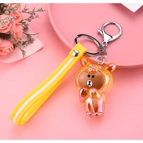 New Arrival Women Teddy Bear Doll Key Chain Creative Women Keychain Key Ring Holder Trinket Pendant Childrens GiftEH118