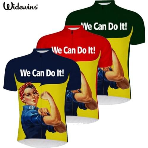 New cartoon we can do it cycling jersey short sleeve blue funny cycling shirt yellow bike wear we can do it bike clothing 6509