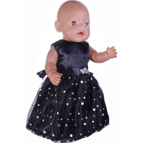 Black dress clothes for 43cm dolls Children the best Birthday gift doll clothes b28