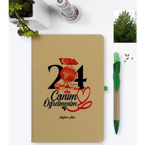 Personalized Monsieur Lazhar Environmentalist Notebook and Seeded Pen Set-2