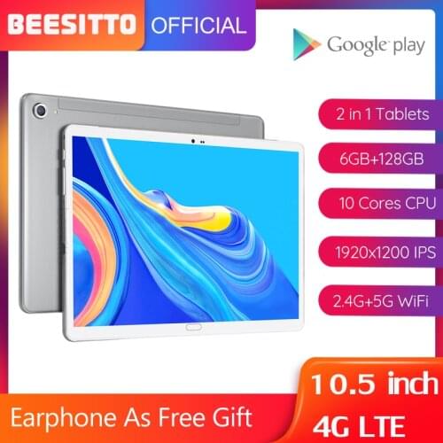Newest 10.5" Android Tablets 1920x1200 IPS Deca Core 6GB RAM 128GB ROM 13/5MP Dual Cameras 5G WiFi 4G Network Tablet PC Laptop