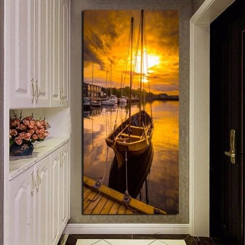 Full Square Round Seascape And Boat With HD Large diamond Painting For Living Room Home Decoration Unique Gift Wall Picture