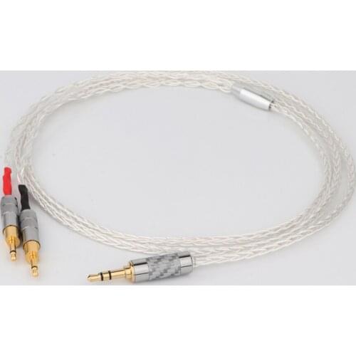 Preffair High Purity Silver Plated earphone cable headphone cable with 3.5mm Stereo Plug To Dual 2.5mm Male Upgade audio cable