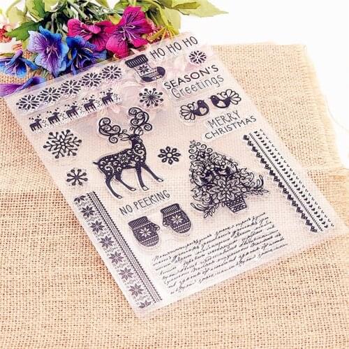 16.5x21.5cm Easter Deer Transparent Seal Clear Stamps Silicone Seal TPR Roller Stamps DIY Scrapbook Album / Card Cutting Dies
