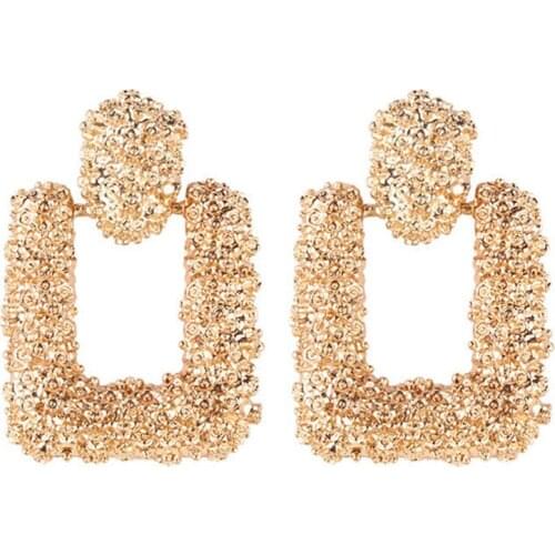 RONGBIN Irregular Square Geometric Earrings for Women Statement Earring 2020 Metal Big Drop Earring Fashion Jewelry