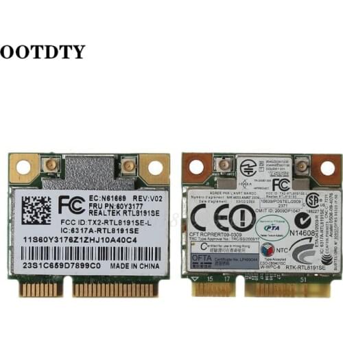 RTL8191se Half PCI-E Wireless Wifi Card Module FRU 43Y6553 60Y3177 for IBM Lenove Thinkpad X200S X201 802.11BGN Accessories