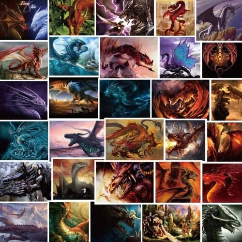 30PCS Chinese dragon Graffiti Stickers Skateboard Fridge Guitar Laptop DIY Waterproof Cool Sticker Decals