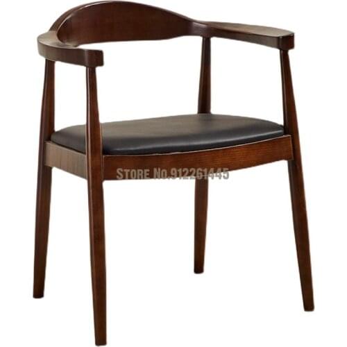 Presidential Chair Solid Wood Modern Simple Armrest Backrest Home Dining Chair Horn Hiroshima Chair Conference Mahjong Chair