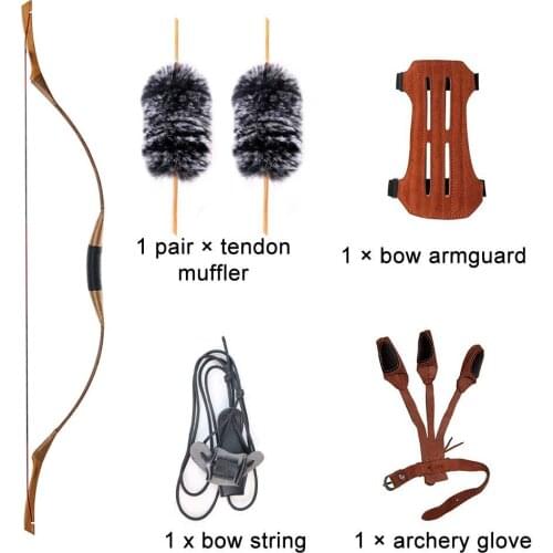 Toparchery Traditional 30-50lbs Longbow Laminate Bow Recurve Bow Wooden Bow Hunting Shooting Training Target Practice