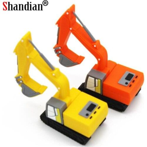 SHANDIAN usb stick excavator USB flash drive cars Pen drive 4gb 8gb 16gb 32gb 64GB flash card Pendrive truck USB memory stick