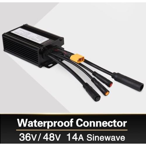 Waterproof Connector 36V 250W 48V 350W 14A 6 Mosfet Electric bicycle Brushless Controller Sinewave KT Series Support LED LCD